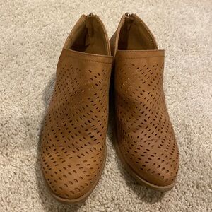 size 8 booties. cutout design.